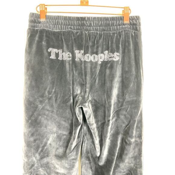 The Kooples Women's Black Velvet Track Pants NWT Size Large - Picture 8 of 10